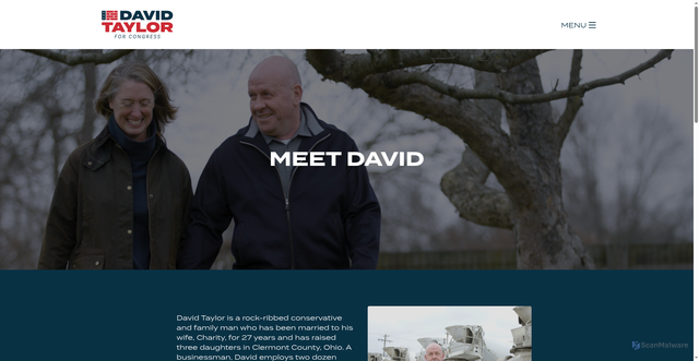 Security scan screenshot of https://davetaylorforcongress.com/meet-dave/