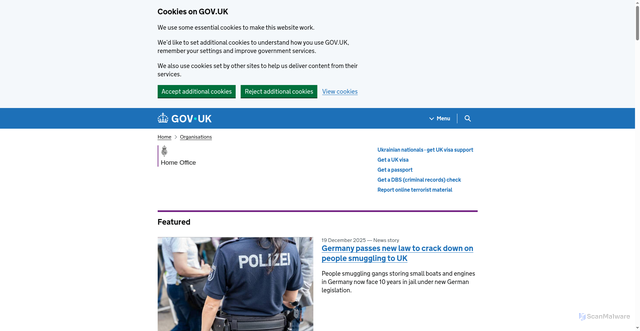 Security scan screenshot of https://www.gov.uk/government/organisations/home-office