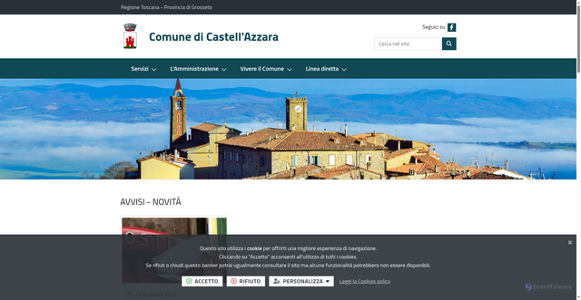 Security scan screenshot of https://www.comune.castellazzara.gr.it/it-it/home