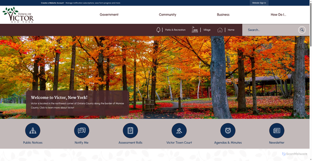 Security scan screenshot of https://townofvictorny.gov/