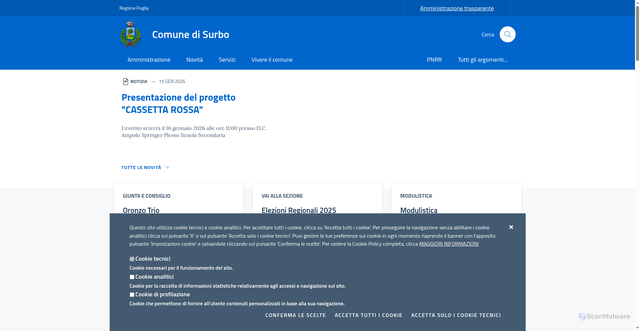 Security scan screenshot of https://www.comune.surbo.le.it/
