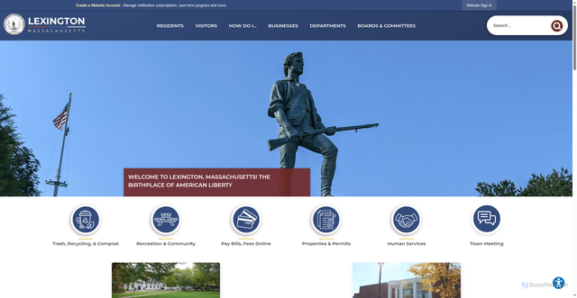 Security scan screenshot of https://lexingtonma.gov/