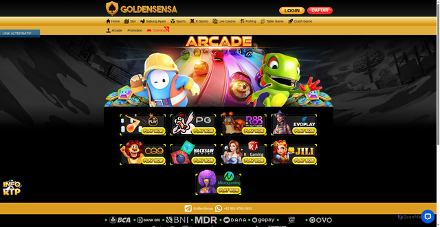 Security scan screenshot of https://29goldensensa.com/desktop/game/arcade/evoplay