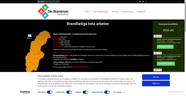 Security scan screenshot of https://bokabrandfarligaarbeten.nu