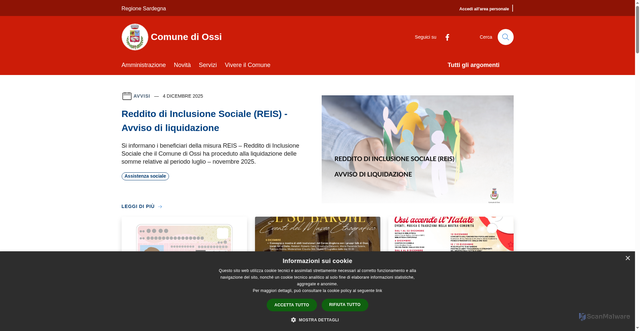 Security scan screenshot of https://www.comune.ossi.ss.it/it