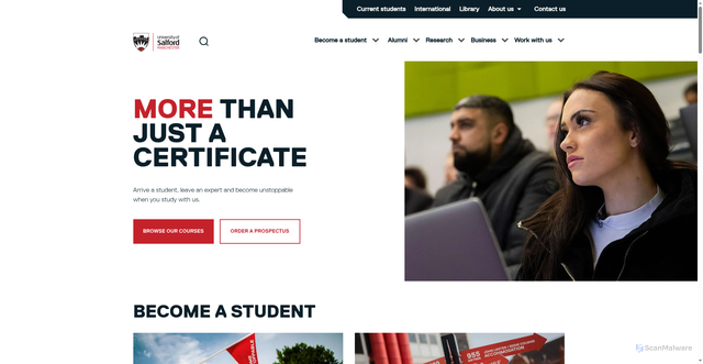 Security scan screenshot of https://www.salford.ac.uk/