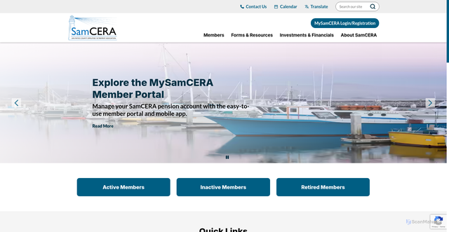 Security scan screenshot of https://www.samcera.gov/