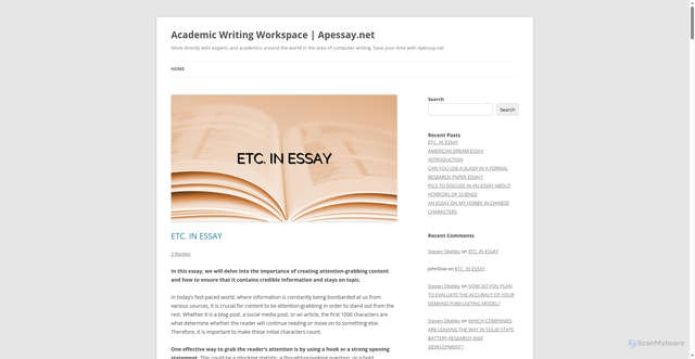 Security scan screenshot of https://apessay.net