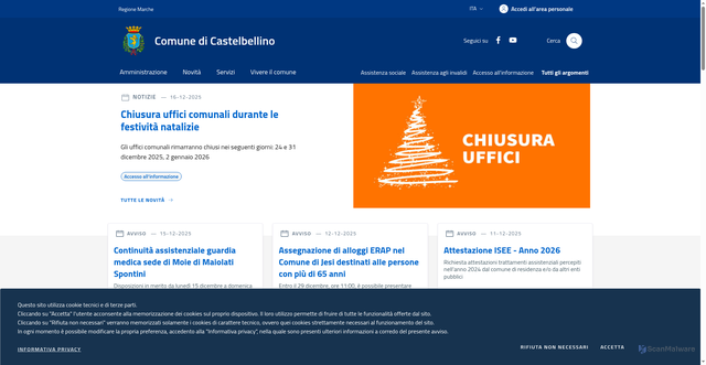 Security scan screenshot of https://www.comune.castelbellino.an.it/