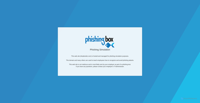 Security scan screenshot of https://dropboxbiz.com