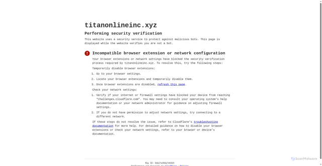 Security scan screenshot of https://titanonlineinc.xyz//login.php