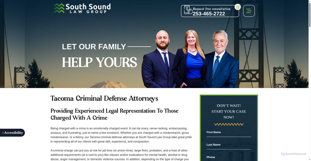 Security scan screenshot of https://southsoundlawgroup.com/criminal-defense/