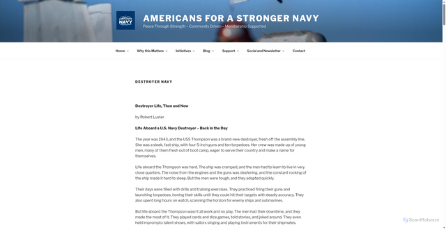 Security scan screenshot of https://strongernavy.org/destroyer-navy/