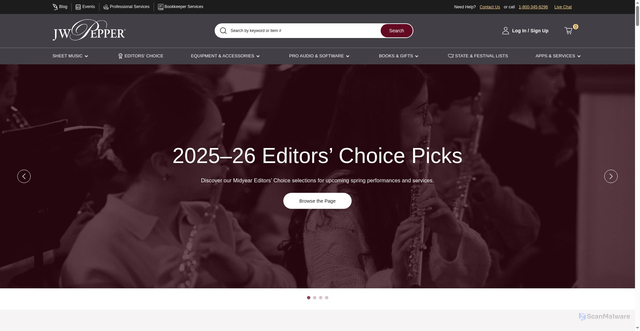 Security scan screenshot of https://www.jwpepper.com