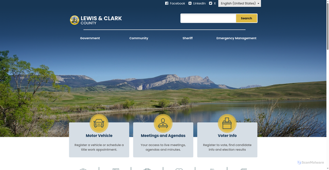 Security scan screenshot of https://www.lccountymt.gov/