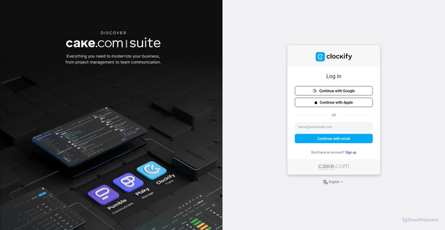Security scan screenshot of https://app.clockify.me