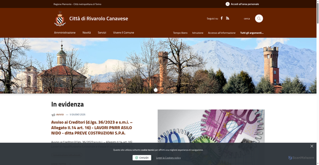 Security scan screenshot of https://www.rivarolocanavese.it