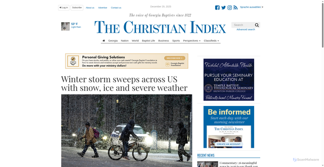 Security scan screenshot of https://christianindex.org/stories/winter-storm-sweeps-across-us-with-snow-ice-and-severe-weather,105144