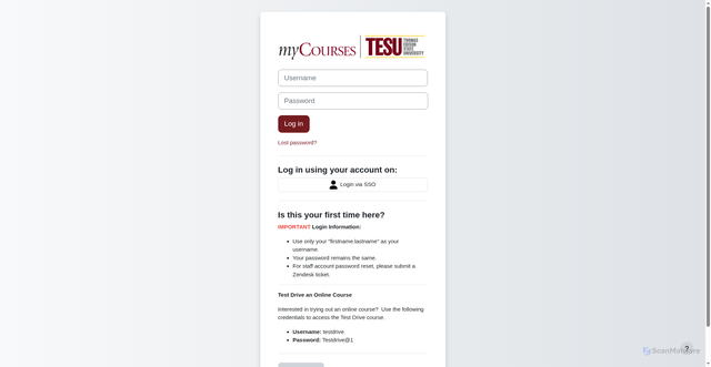 Security scan screenshot of https://mycourses.tesu.edu