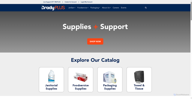 Security scan screenshot of https://www.bradyplus.com