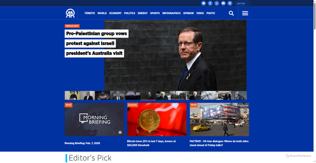 Security scan screenshot of https://www.aa.com.tr