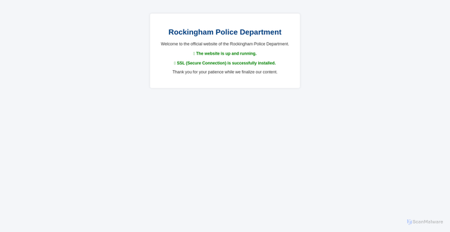 Security scan screenshot of https://rockinghampd.gov/