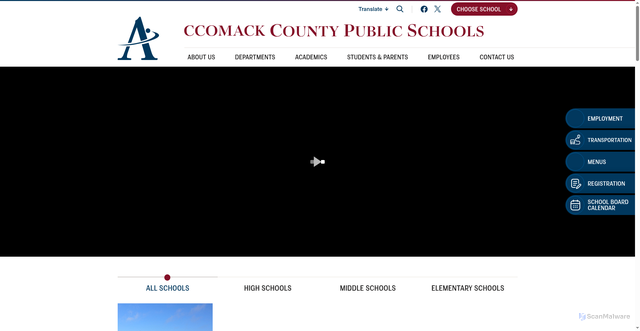 Security scan screenshot of https://www.accomack.k12.va.us/
