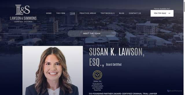 Security scan screenshot of https://lawsonandsimmons.com/team/susan-lawson/