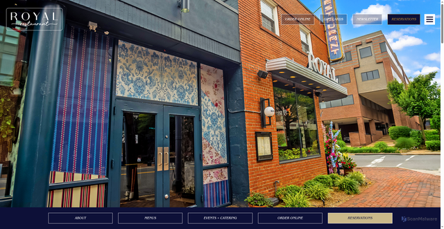 Security scan screenshot of https://royalrestaurantva.com/