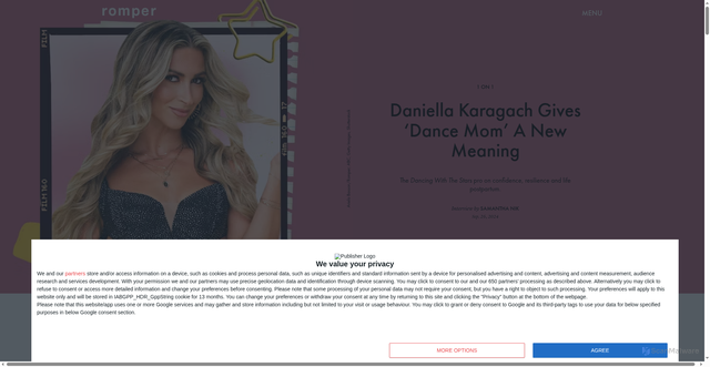 Security scan screenshot of https://www.romper.com/life/daniella-karagach-gives-dance-mom-a-new-meaning