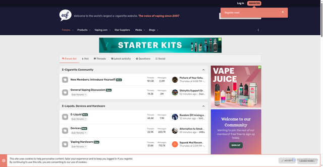 Security scan screenshot of https://e-cigarette-forum.com