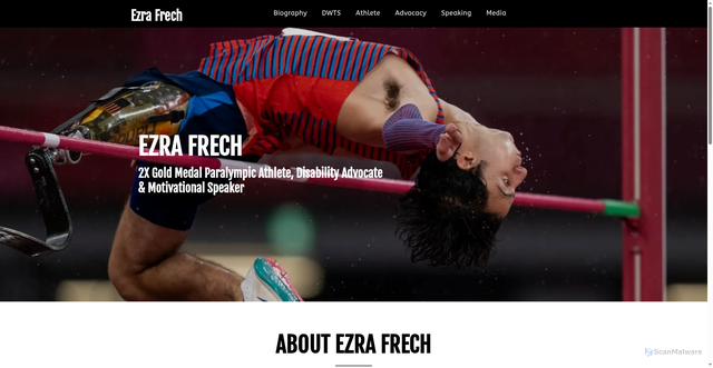 Security scan screenshot of https://www.ezrafrech.com/