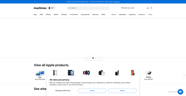 Security scan screenshot of https://machines.com.my