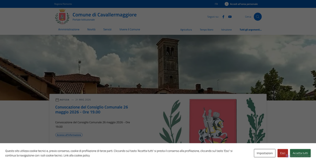 Security scan screenshot of https://www.comune.cavallermaggiore.cn.it