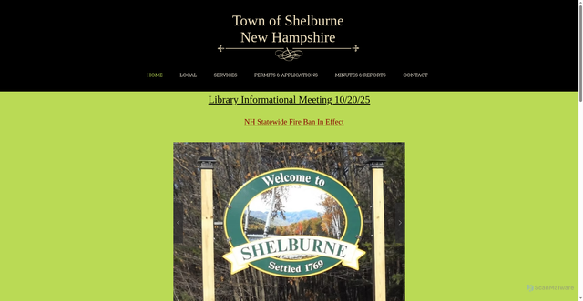 Security scan screenshot of https://www.townofshelburnenh.gov/