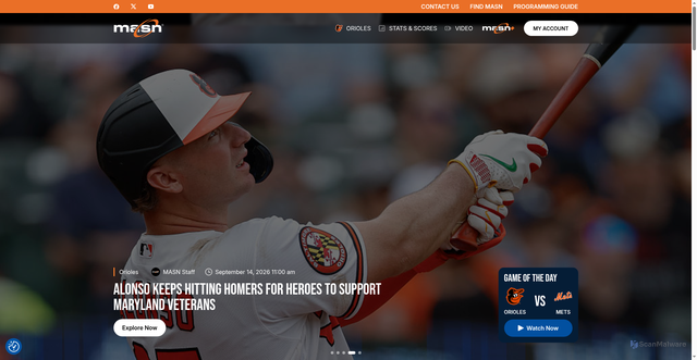 Security scan screenshot of https://www.masnsports.com
