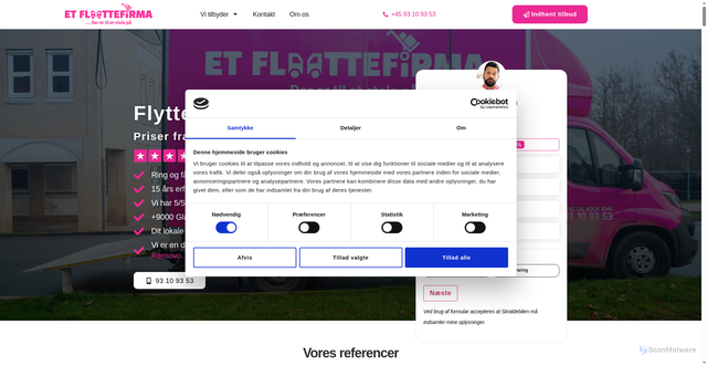 Security scan screenshot of https://etflyttefirma.nu