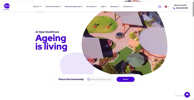 Security scan screenshot of https://www.opalhealthcare.com.au/