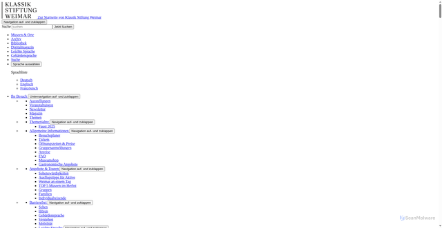 Security scan screenshot of https://www.klassik-stiftung.de/