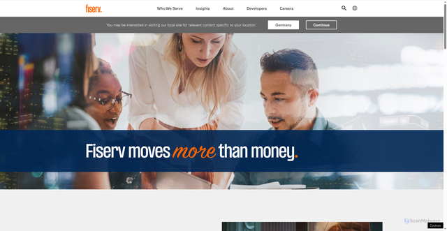 Security scan screenshot of https://fiserv.com