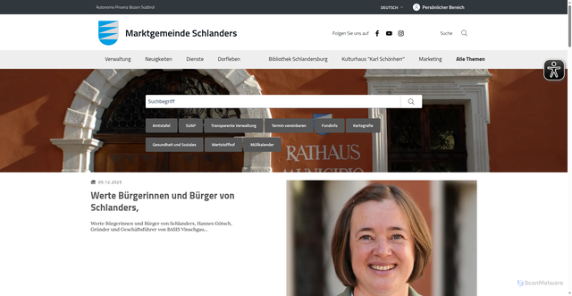 Security scan screenshot of https://www.silandro.it/de