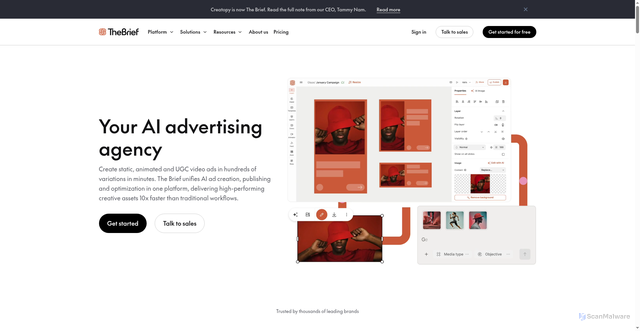 Security scan screenshot of https://www.thebrief.ai