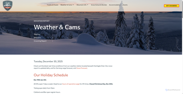 Security scan screenshot of https://baldyresort.com/baldy-weather-cams/