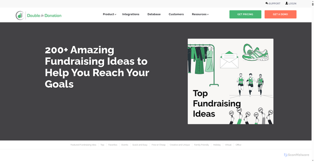 Security scan screenshot of https://doublethedonation.com/top-fundraising-ideas/