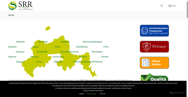 Security scan screenshot of https://srrpalermo.it