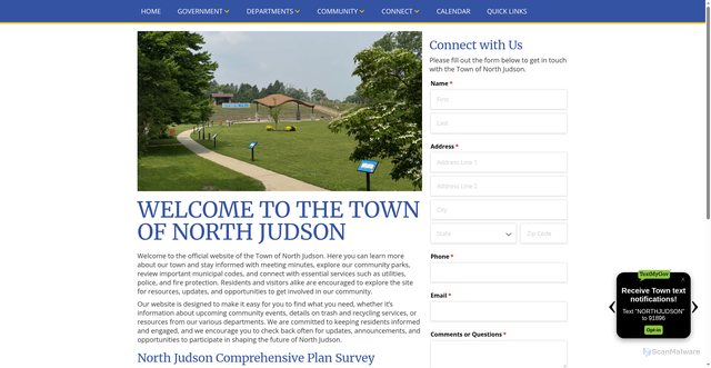 Security scan screenshot of https://www.northjudsonin.gov/