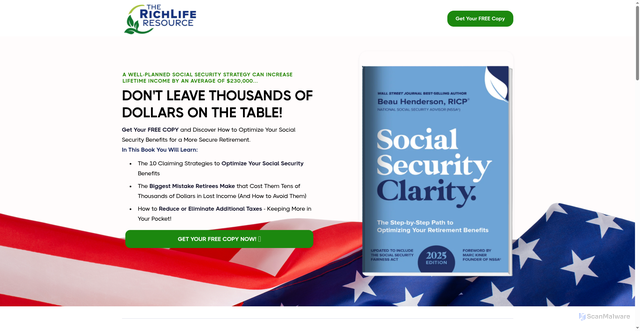 Security scan screenshot of https://www.socialsecurityclarity.com/