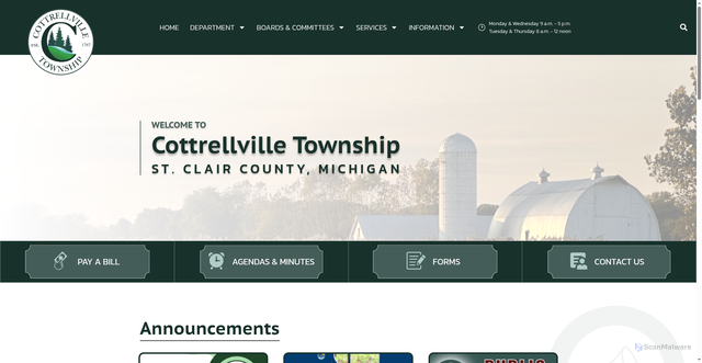Security scan screenshot of https://cottrellvilletwp.gov/