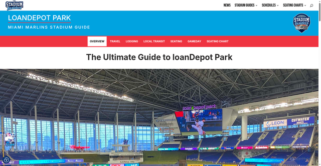 Security scan screenshot of https://thestadiuminsiders.com/stadium_guides/miami-marlins/
