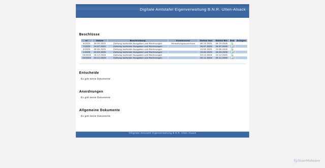 Security scan screenshot of http://data.gvcc.net/AlboPretorioOnline/?gemeinde=489&lang=DE